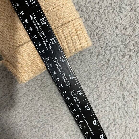 Vintage 60s Challenger Sweater Men S Tan Leather Trim Knit Full Zip - Picture 9 of 10